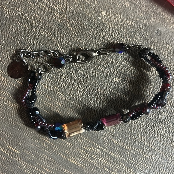 Anthropologie Beaded Wire Braided Bracelet Anne Brown Made in Italy - Picture 3 of 3